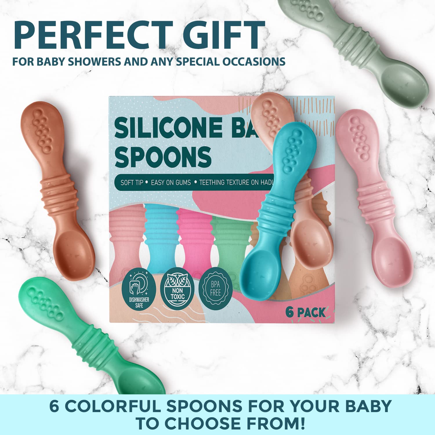 Baby Spoons, Baby Feeding Essentials, Baby Led Weaning Supplies, Baby Spoons Self Feeding 6 Months, Baby Utensils, Silicone Baby